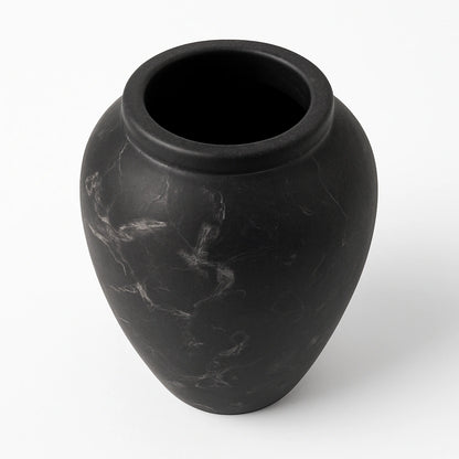 Jarrón Decorativo de Cerámica en Color Negro Mediano 25cm: Elegancia y Estilo para tu Hogar
