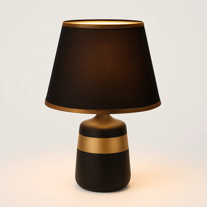 Lámpara de Noche Negra y Dorada Elegante