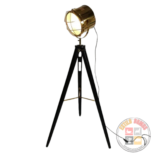 Lampara de Pie tripode Foco Estilo Industrial Decorativa y Funcional