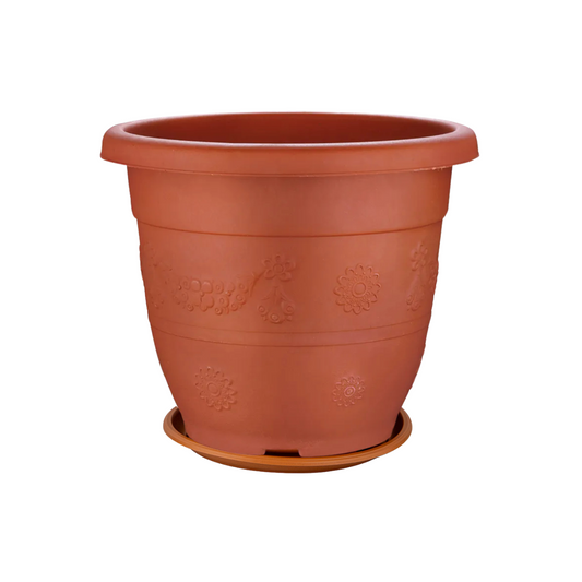 Macetero Redondo con Diseño Tamaño 22cm