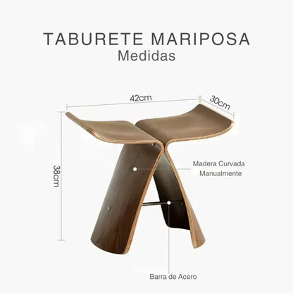 Taburete Madera Curvada Modelo Mariposa