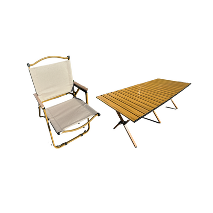 Set 4 Sillas Plegables + Mesa Camping Plegable