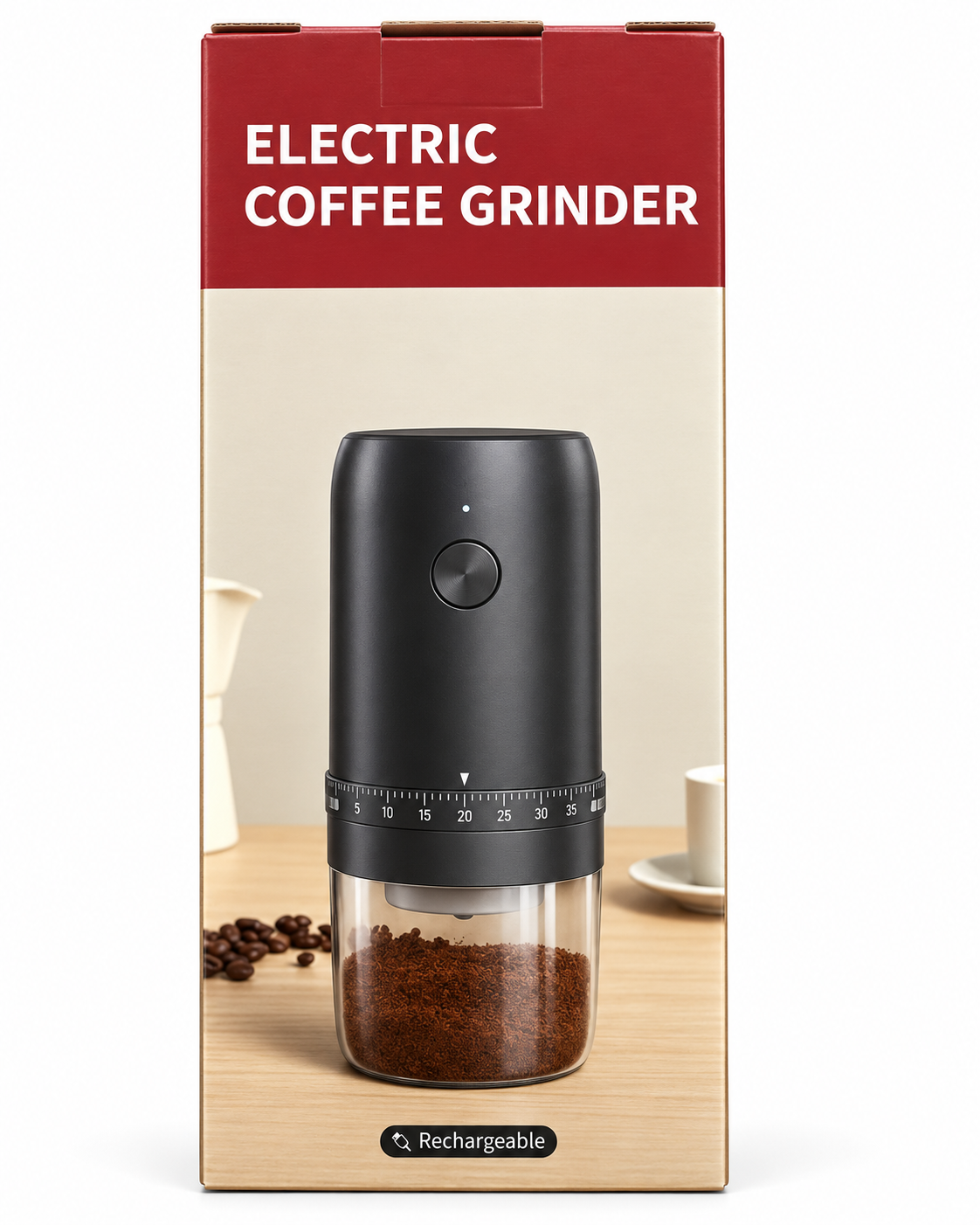 Molinillo de Café Eléctrico Recargable con 40 Niveles de Molienda – Muelas Cerámicas