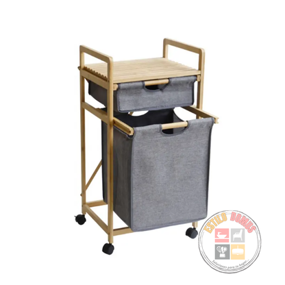 Organizador Baño Dormitorio Bambu Tela Grande
