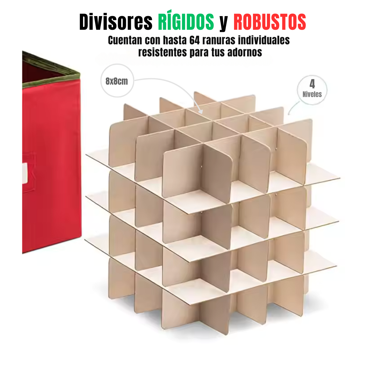 Caja Organizadora para Adornos Navideños – Protege y Organiza tus Decoraciones Festivas
