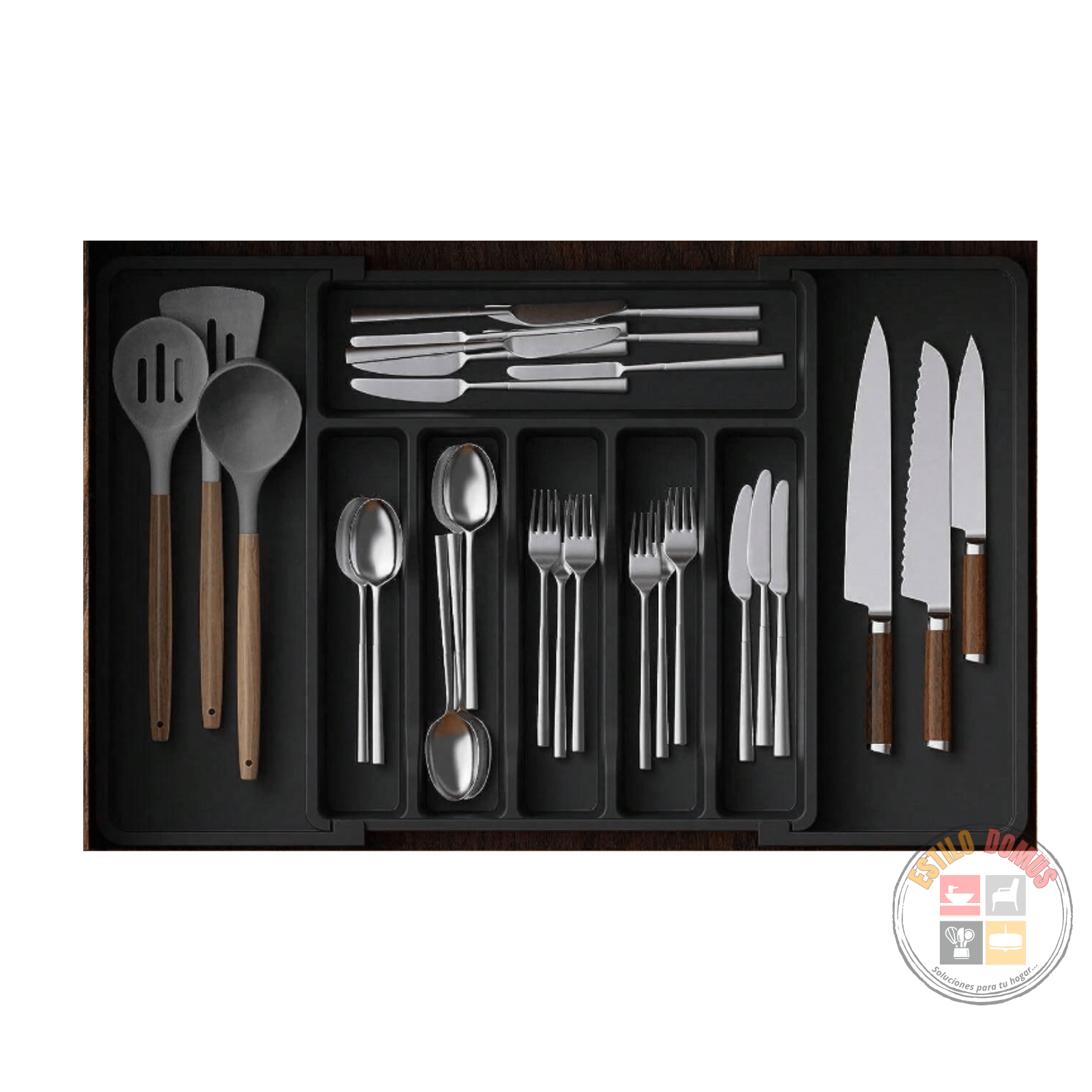 Organizador de Cubiertos para Cajón Expandible: Orden y Espacio en tu Cocina