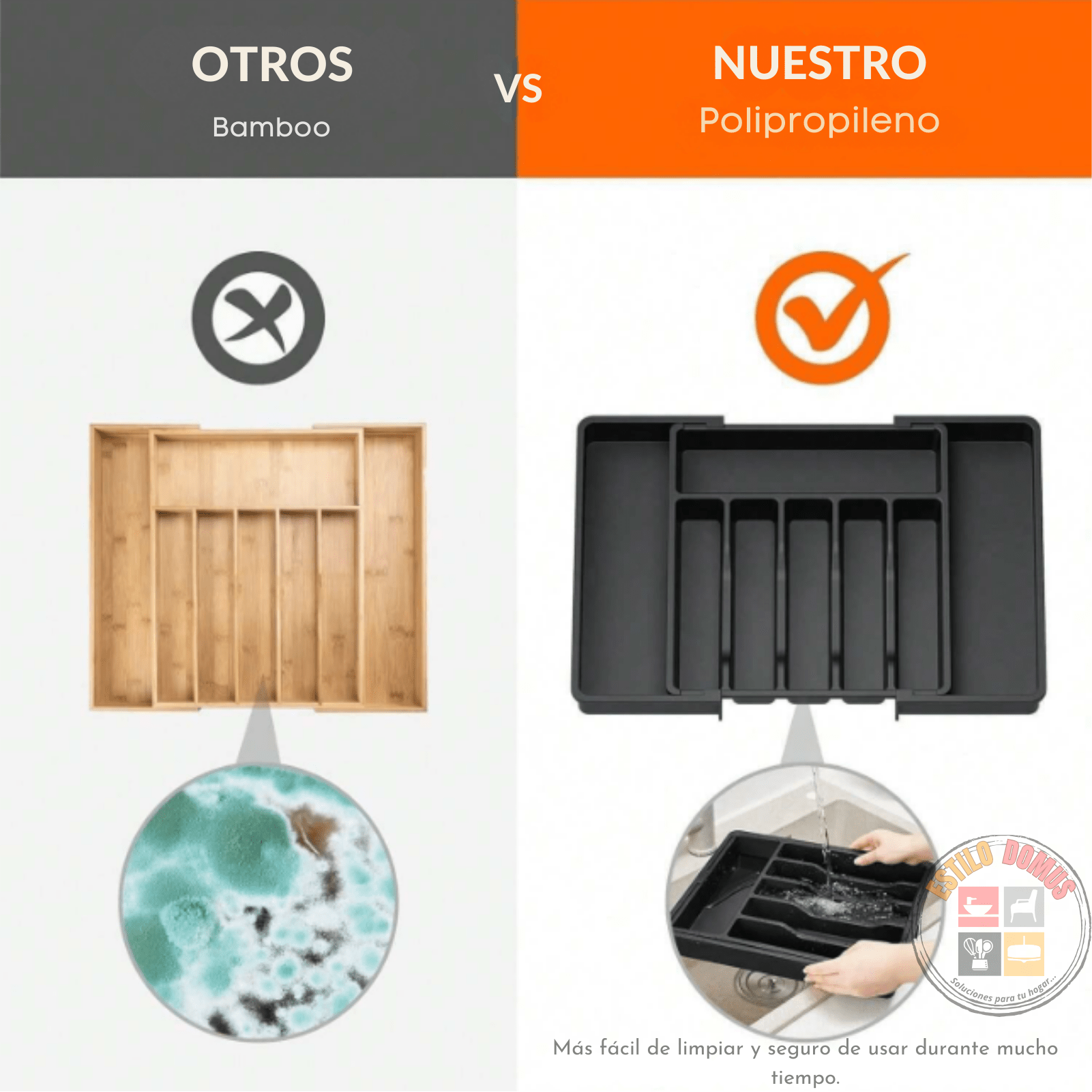 Organizador de Cubiertos para Cajón Expandible: Orden y Espacio en tu Cocina