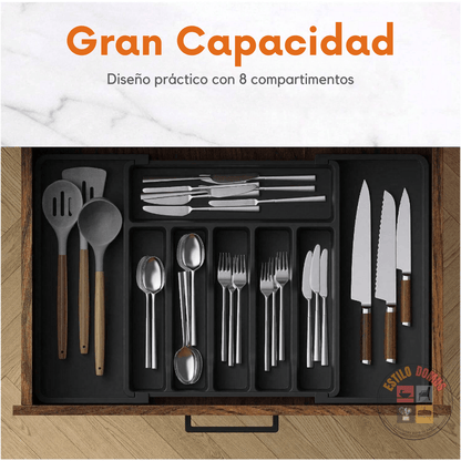 Organizador de Cubiertos para Cajón Expandible: Orden y Espacio en tu Cocina