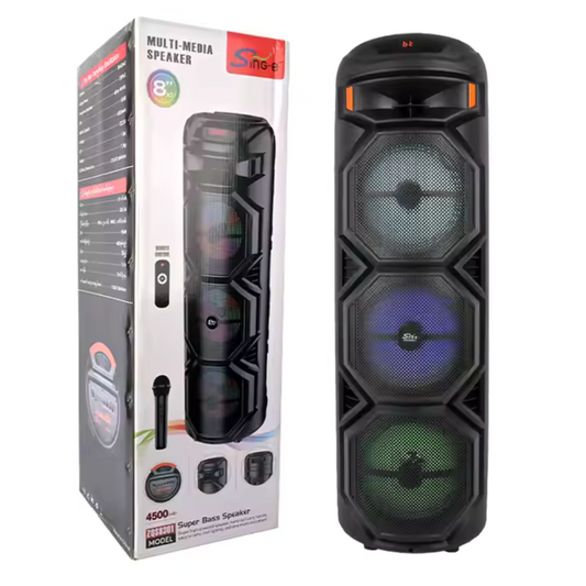 Parlante Karaoke  Bluetooth 8in x3 60W con Luces RGB