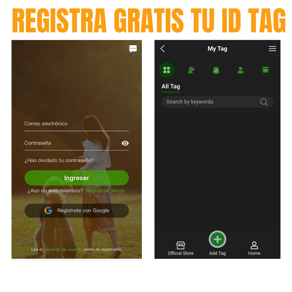 Placa Identificación IDTag para Mascotas