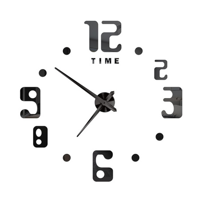 Reloj de Pared 3D DIY Números Grandes Negros