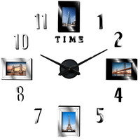Reloj de Pared 3D DIY con Marcos para Fotos Números Grandes