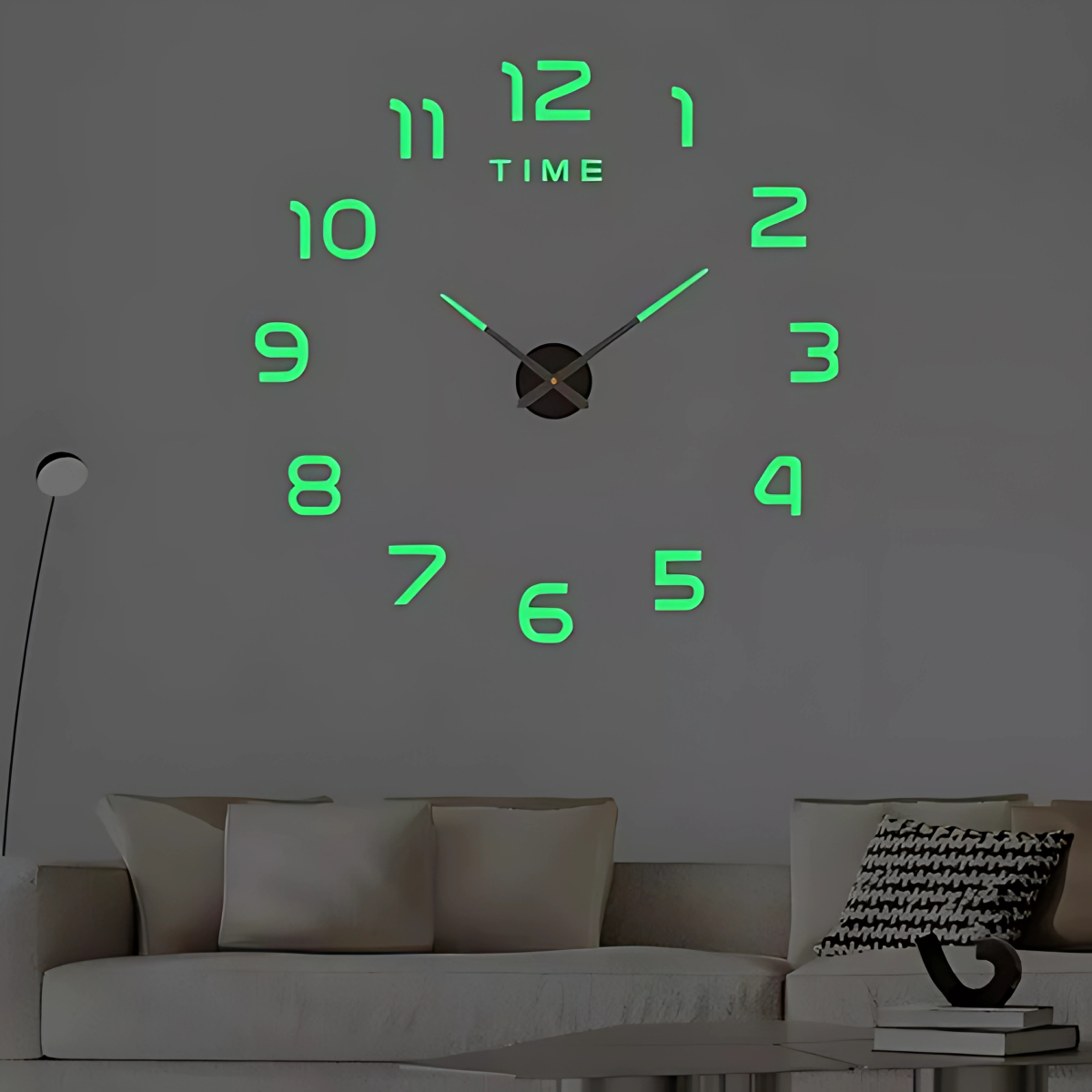 Reloj de Pared Fluorescente 3D DIY Números Grandes