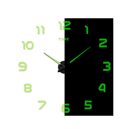 Reloj de Pared Fluorescente 3D DIY Números Grandes