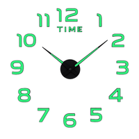 Reloj de Pared Fluorescente 3D DIY Números Grandes