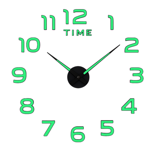 Reloj de Pared Fluorescente 3D DIY Números Grandes