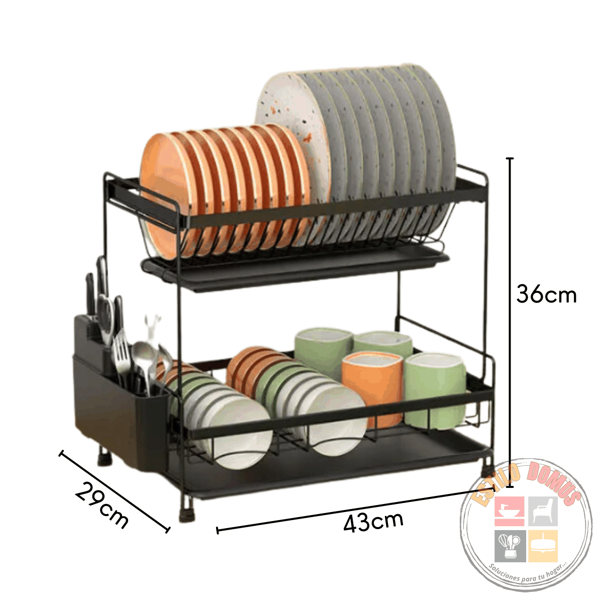 Secador de platos Negro pintado