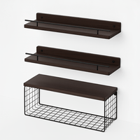 Set de 3 Repisas Flotantes de Madera y Metal