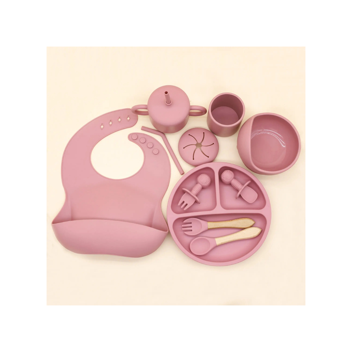 Set De Alimentación Silicona Dividida Con Ventosa Bebés 10pcs Libre BPA
