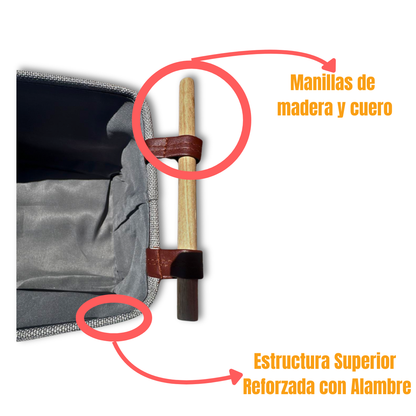 Set 3 Cestas Organizadoras para ropa o accesorios con asas de madera