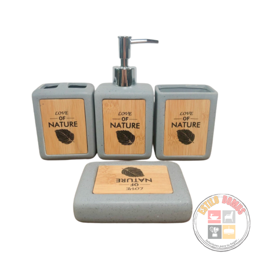 Set Baño 4 piezas Colores Claro Ceramica