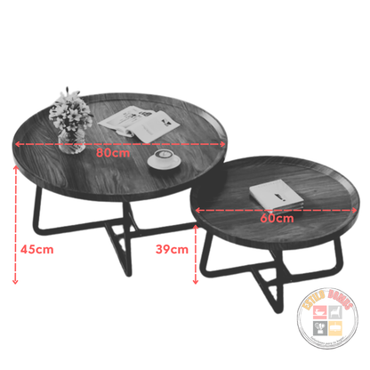 Mesa Redonda Madera Metal Estilo Industrail