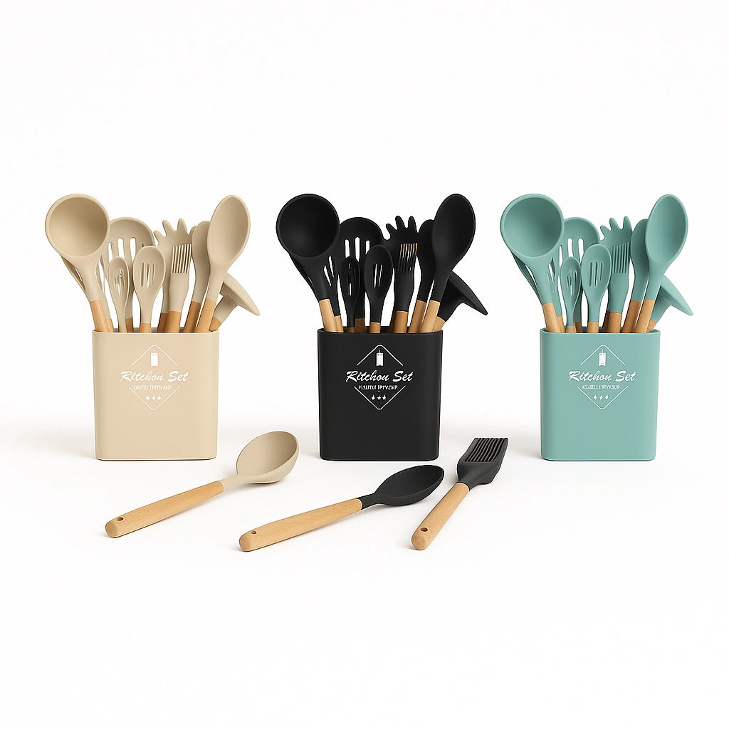 Set de Utensilios de Cocina de Silicona 12Pcs: Completa tu Cocina con Estilo y Funcionalidad