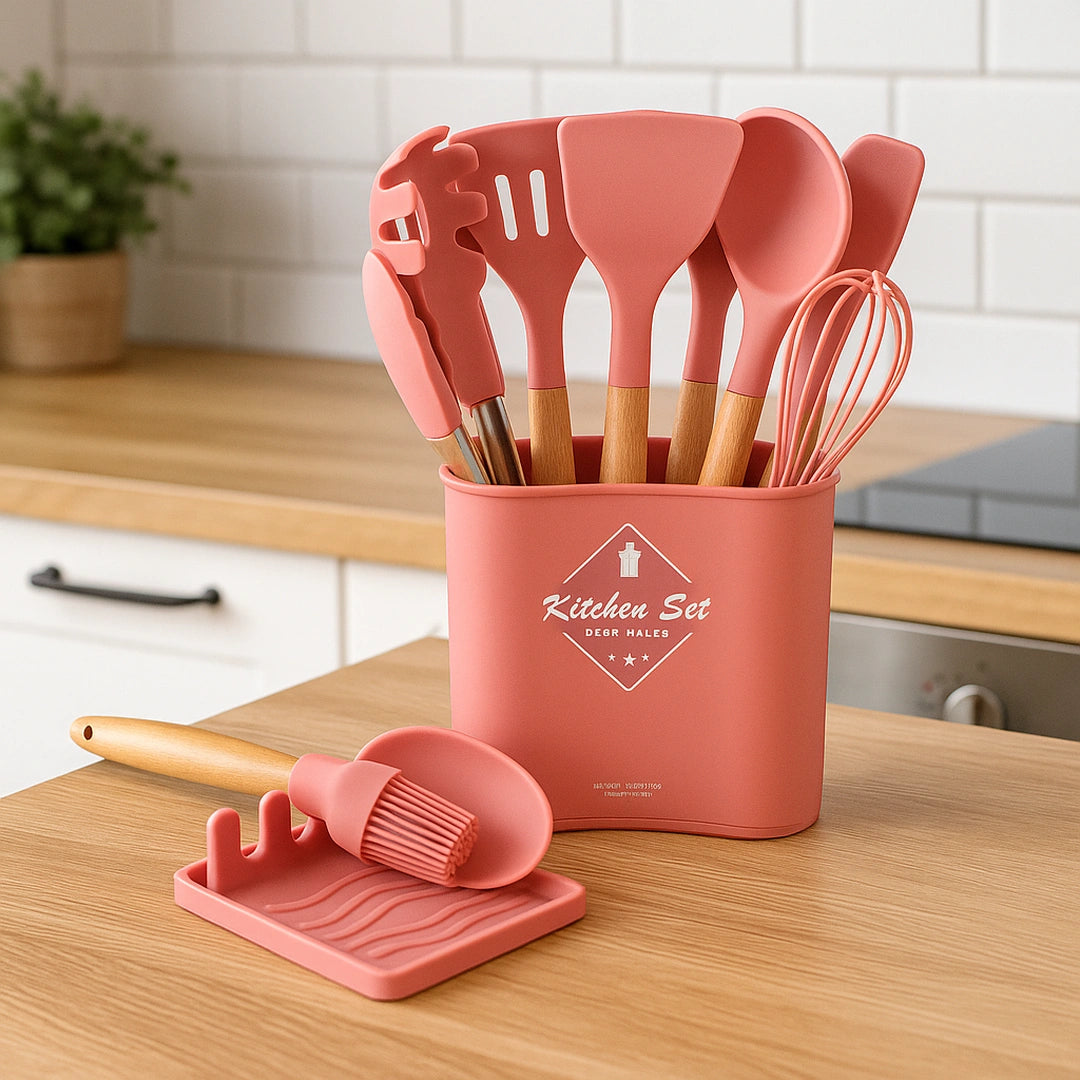 Set de Utensilios de Cocina de Silicona 13Pcs: Completa tu Cocina con Elegancia y Funcionalidad
