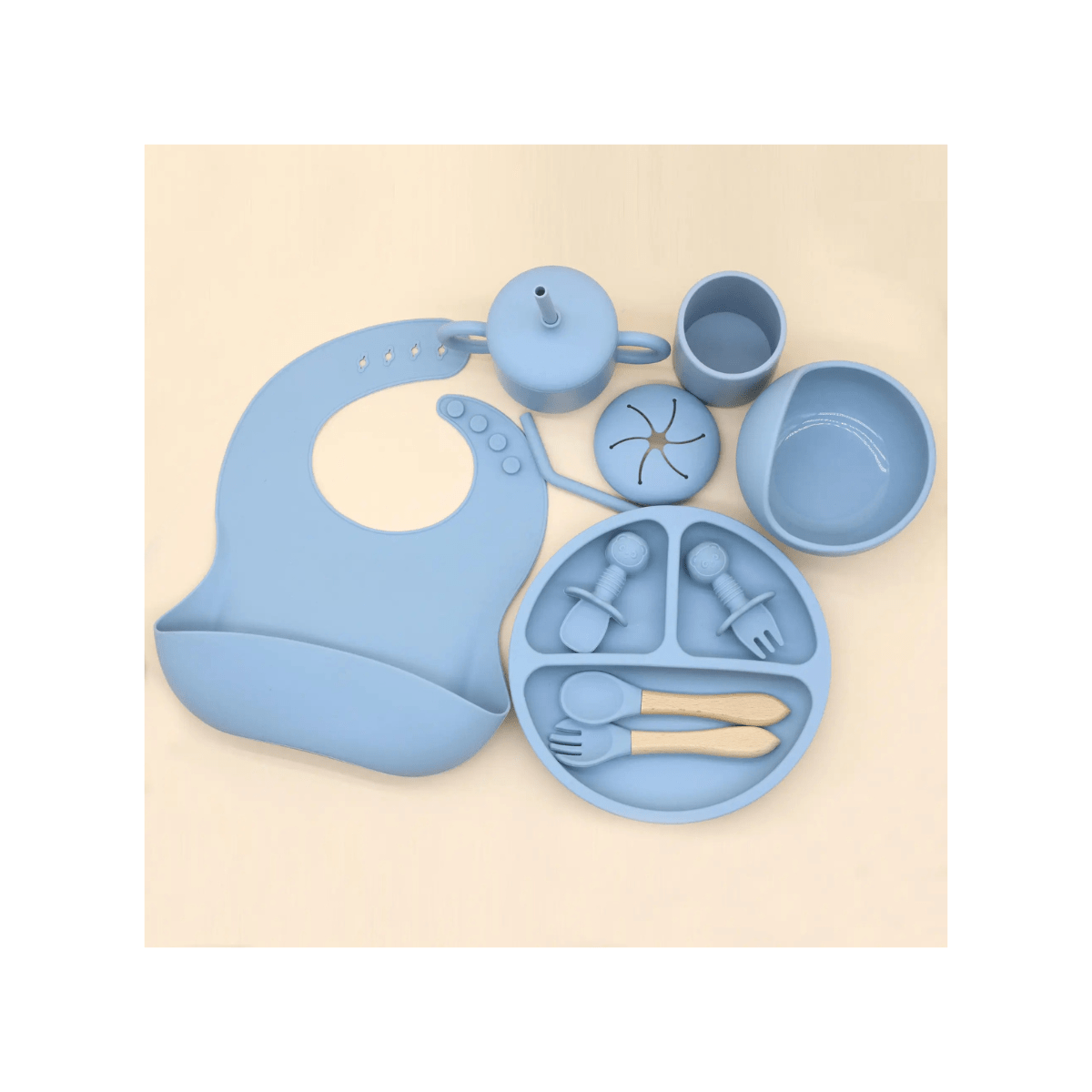 Set De Alimentación Silicona Dividida Con Ventosa Bebés 10pcs Libre BPA