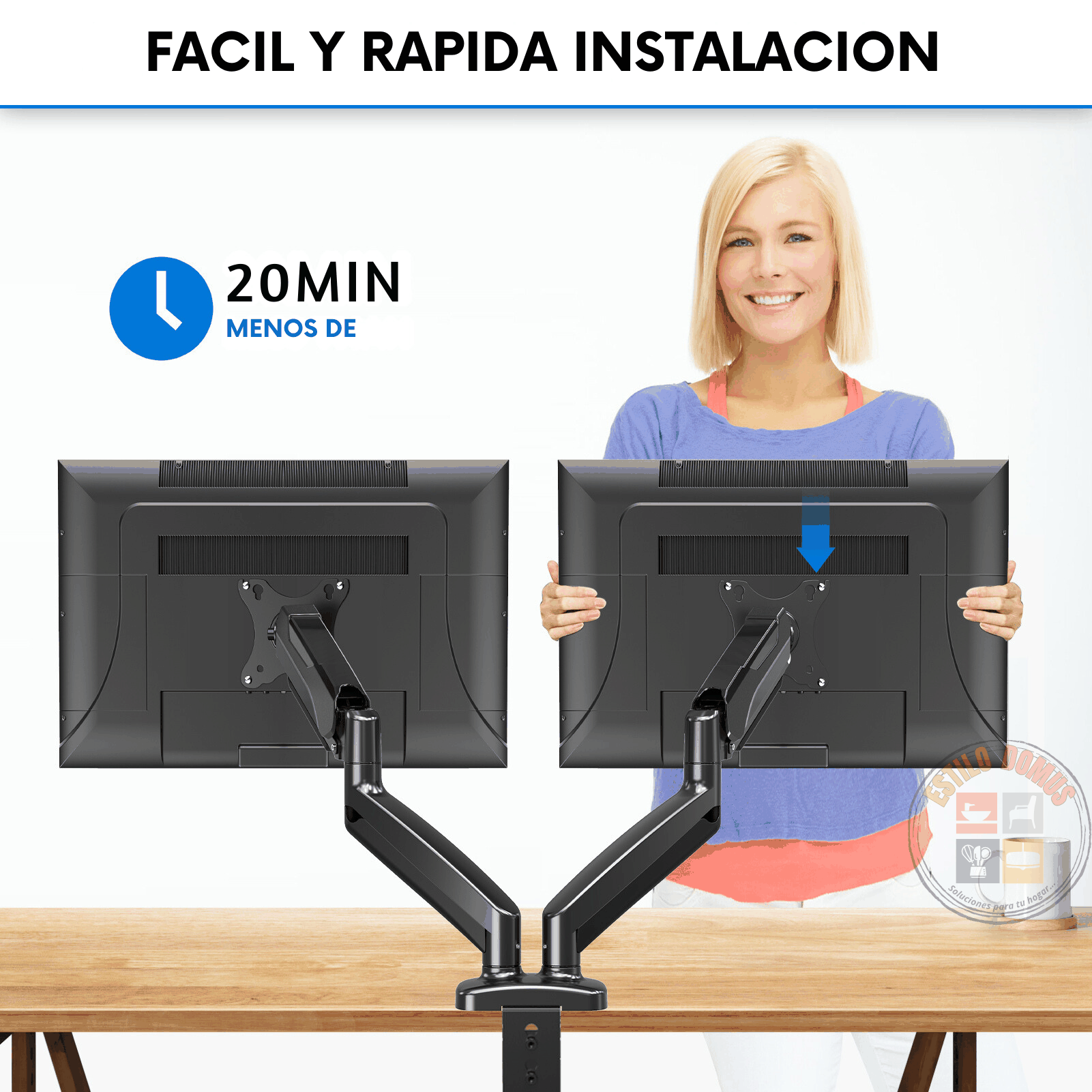 Soporte Doble Monitor Escritorio Soporte Doble Brazo Gamer