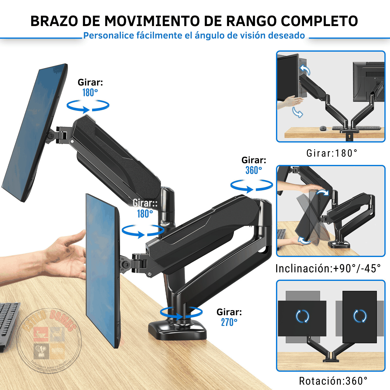 Soporte Doble Monitor Escritorio Soporte Doble Brazo Mountup Chile