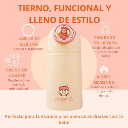 Botella Infantil Kawaii con Figura 3D – 380ml