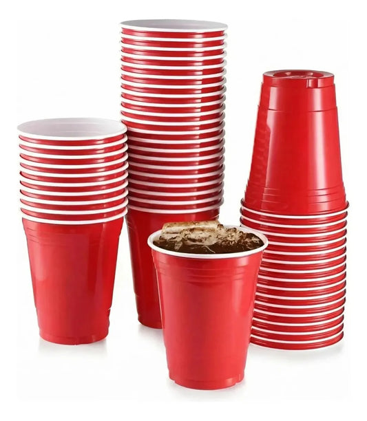 Vasos plásticos desechables rojos 500ml