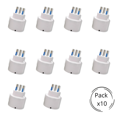 Pack x10 Adaptadores Enchufe Schuko Hembra 10A 250V – 1500W 3 Patas