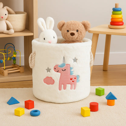 Canasto infantil de Felpa 2 Colore Diseños Unicornio