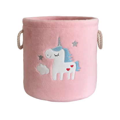 Canasto infantil de Felpa 2 Colore Diseños Unicornio