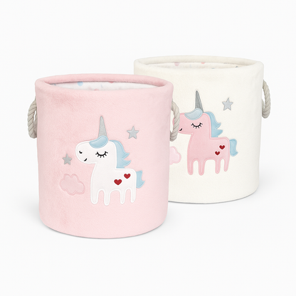 Canasto infantil de Felpa 2 Colore Diseños Unicornio