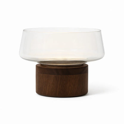 Cuenco Decorativo Grande de Vidrio y Madera – Elegancia Natural para tu Hogar