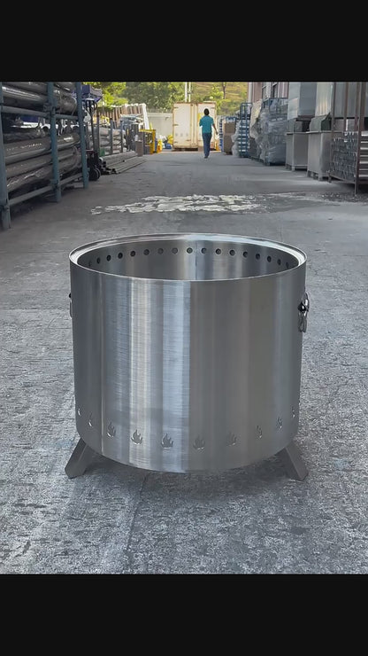 Brasero Sin Humo Grande 47cm, con Manillas y Bolsa Transportadora